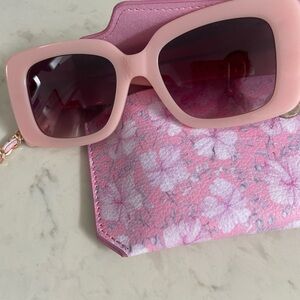 LoveShackFancy Blush Sunglasses with Floral Case